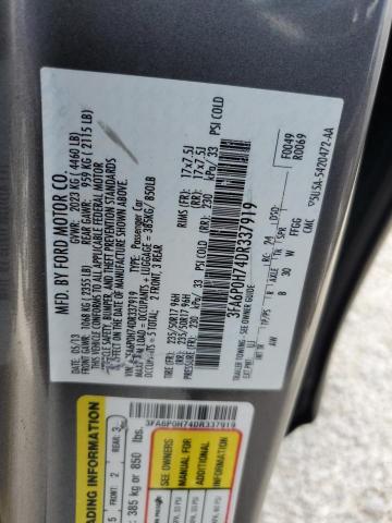 Photo 10 from auction – 2013 FORD FUSION SE with VIN 3FA6P0H74DR337919