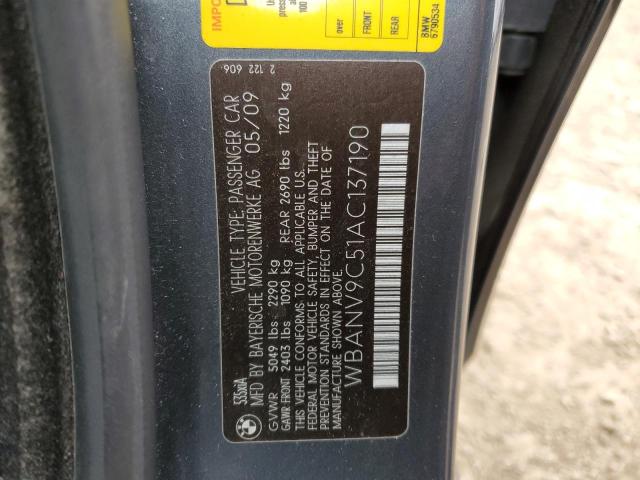 Photo 10 from auction – 2010 BMW 535 XI with VIN WBANV9C51AC137190