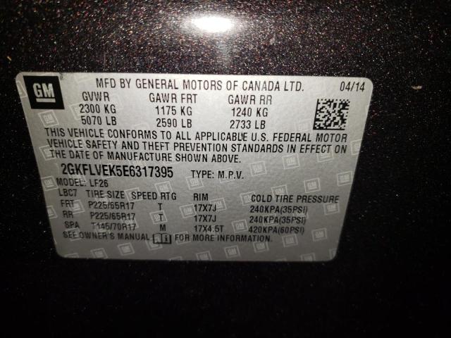 Photo 10 from auction – 2014 GMC TERRAIN SL with VIN 2GKFLVEK5E6317395