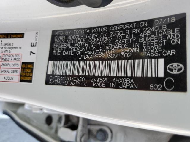 Photo 10 from auction – 2018 TOYOTA PRIUS PRIM with VIN JTDKARFP9J3091302
