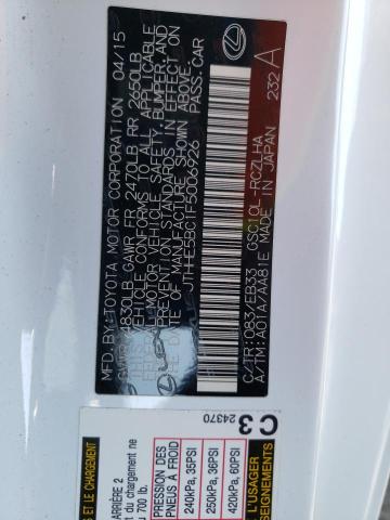 Photo 10 from auction – 2015 LEXUS RC 350 with VIN JTHHE5BC1F5006926