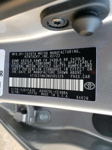 Photo 10 from auction – 2022 TOYOTA CAMRY LE with VIN 4T1C31AK2NU585329