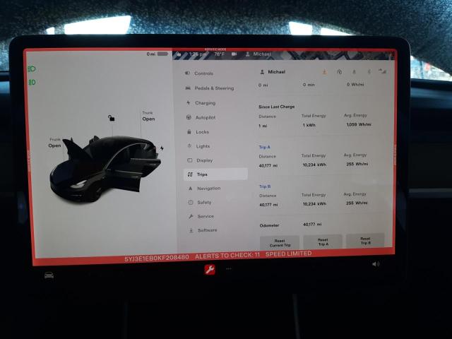 Photo 8 from auction – 2019 TESLA MODEL 3 with VIN 5YJ3E1EB0KF208480