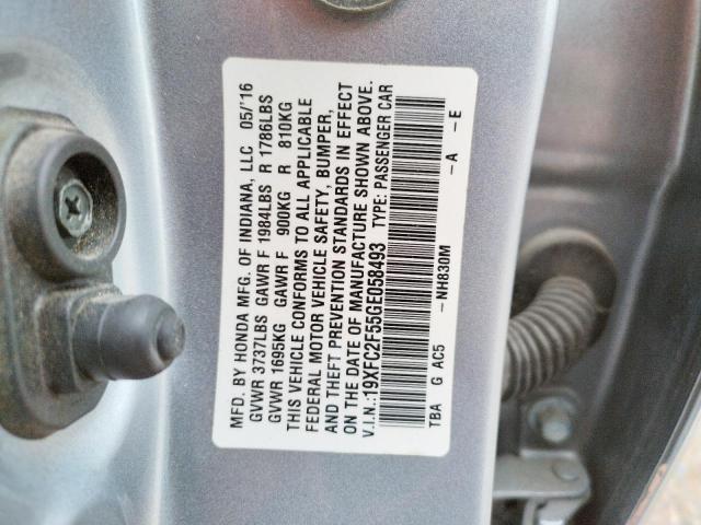 Photo 10 from auction – 2016 HONDA CIVIC LX with VIN 19XFC2F55GE058493