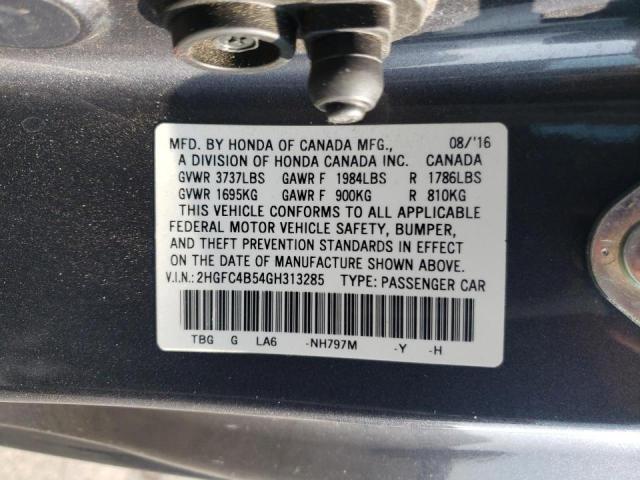 Photo 10 from auction – 2016 HONDA CIVIC LX with VIN 2HGFC4B54GH313285