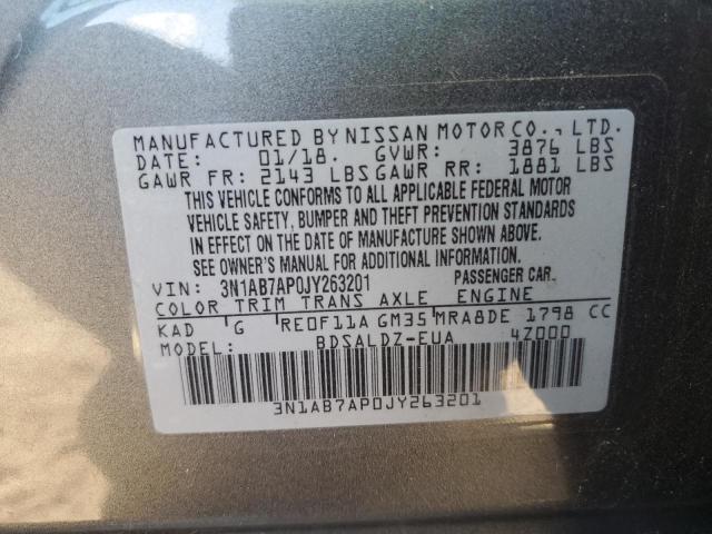 Photo 10 from auction – 2018 NISSAN SENTRA S with VIN 3N1AB7AP0JY263201