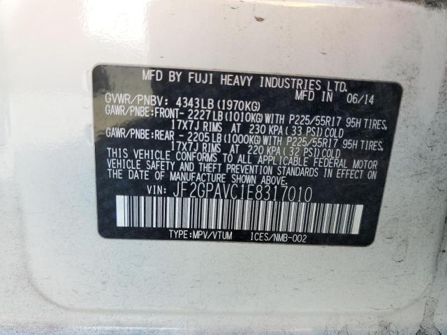 Photo 10 from auction – 2014 SUBARU XV CROSSTR with VIN JF2GPAVC1E8317010
