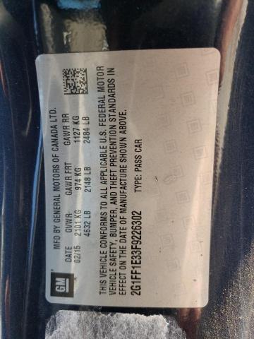 Photo 10 from auction – 2015 CHEVROLET CAMARO LT with VIN 2G1FF1E33F9226302