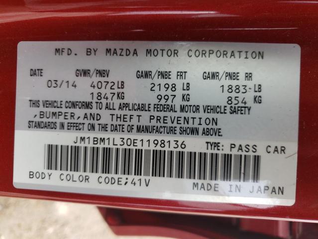 Photo 10 from auction – 2014 MAZDA 3 TOURING with VIN JM1BM1L30E1198136