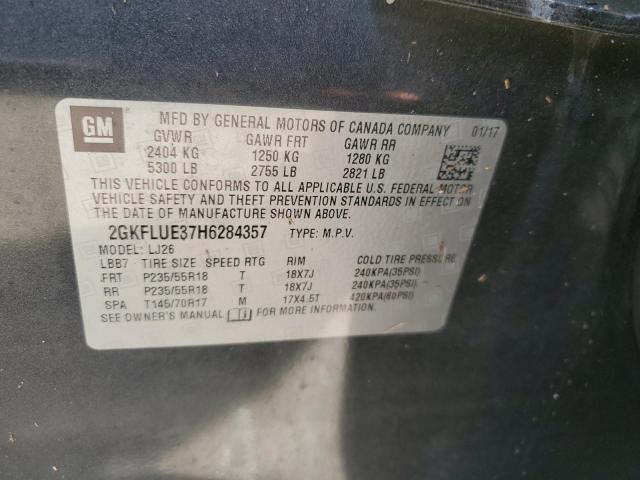 Photo 10 from auction – 2017 GMC TERRAIN SL with VIN 2GKFLUE37H6284357
