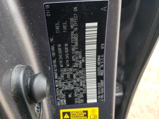 Zdjęcie 10 z aukcji – 2018 TOYOTA HIGHLANDER z VIN 5TDJZRFH9JS537251