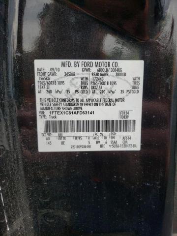 Photo 10 from auction – 2010 FORD F150 SUPER with VIN 1FTEX1C81AFD63141