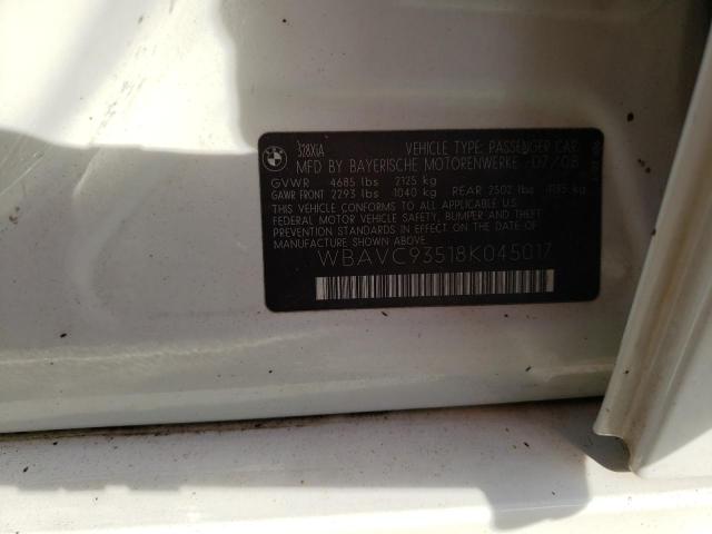 Photo 10 from auction – 2008 BMW 328 XI with VIN WBAVC93518K045017