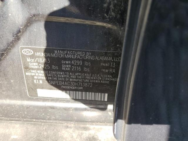 Photo 10 from auction – 2013 HYUNDAI SONATA GLS with VIN 5NPEB4AC3DH713872