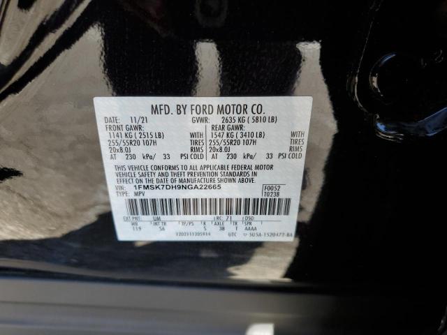 Photo 10 from auction – 2022 FORD EXPLORER X with VIN 1FMSK7DH9NGA22665