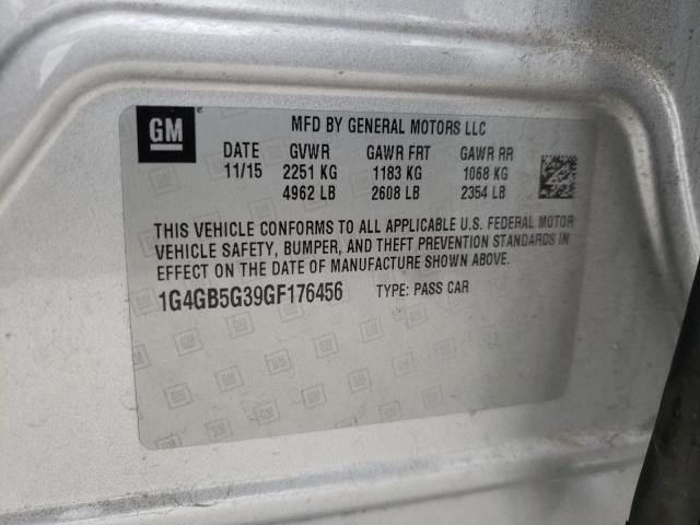 Photo 10 from auction – 2016 BUICK LACROSSE with VIN 1G4GB5G39GF176456