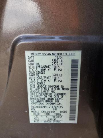 Photo 10 from auction – 2005 NISSAN PATHFINDER with VIN 5N1AR18U95C718705