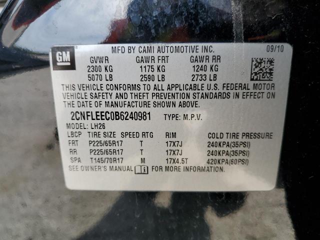 Photo 10 from auction – 2011 CHEVROLET EQUINOX LT with VIN 2CNFLEEC0B6240981