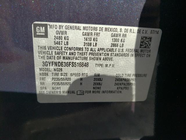 Photo 10 from auction – 2015 CADILLAC SRX PREMIU with VIN 3GYFNDE36FS516848