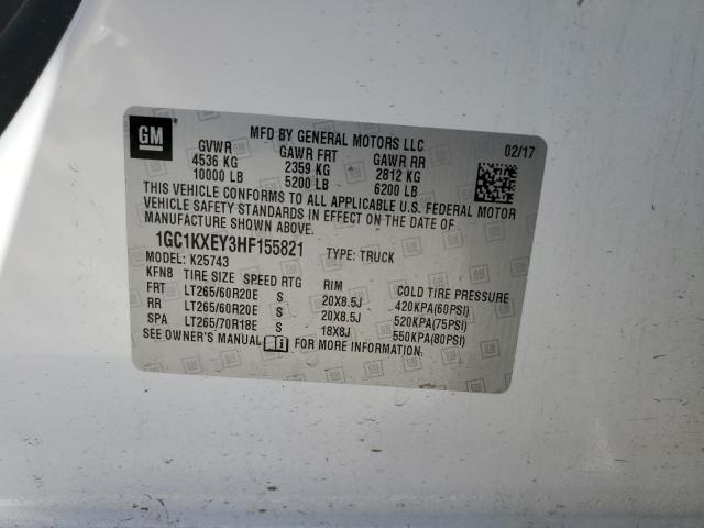 Photo 10 from auction – 2017 CHEVROLET SILVERADO with VIN 1GC1KXEY3HF155821