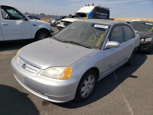 Photo 2 from auction – 2002 HONDA CIVIC EX with VIN 2HGES26842H592608