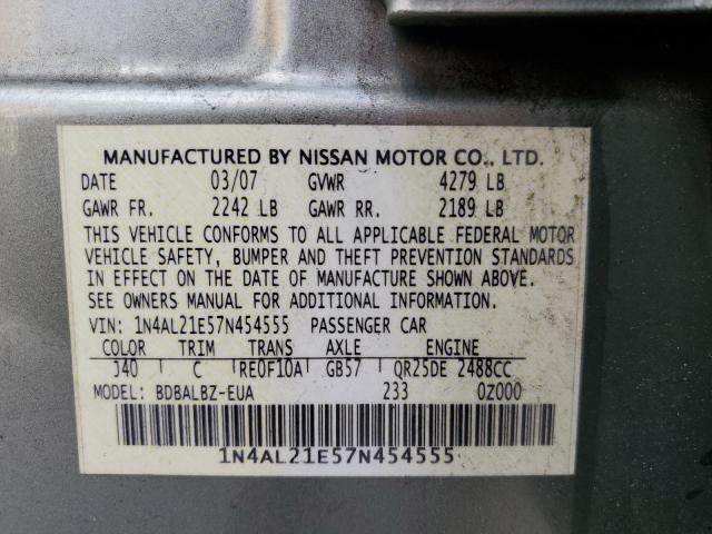 Photo 10 from auction – 2007 NISSAN ALTIMA 2.5 with VIN 1N4AL21E57N454555
