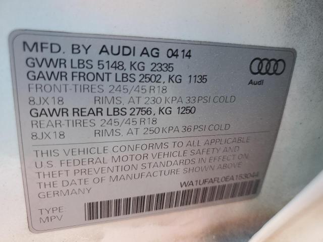 Photo 10 from auction – 2014 AUDI A4 ALLROAD with VIN WA1UFAFL0EA153044