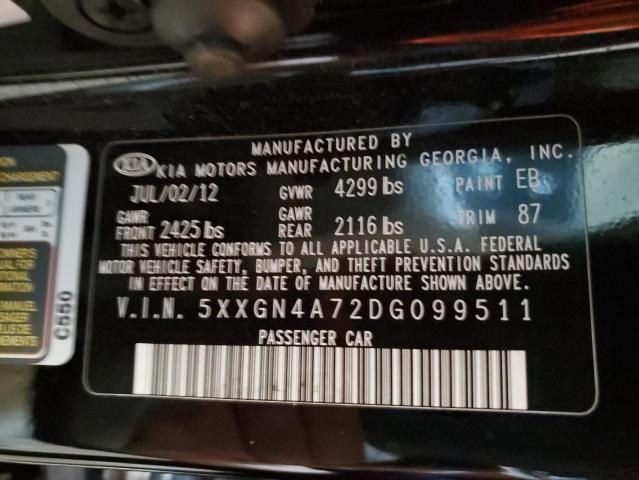 Photo 10 from auction – 2013 KIA OPTIMA EX with VIN 5XXGN4A72DG099511