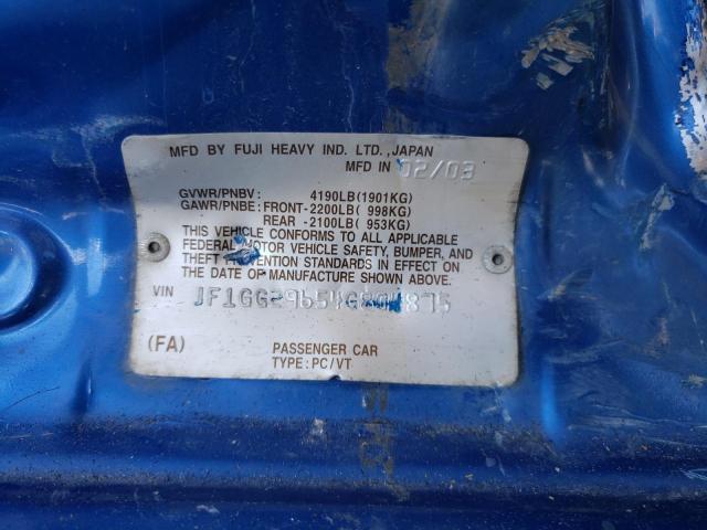 Photo 10 from auction – 2004 SUBARU IMPREZA WR with VIN JF1GG29654G804875