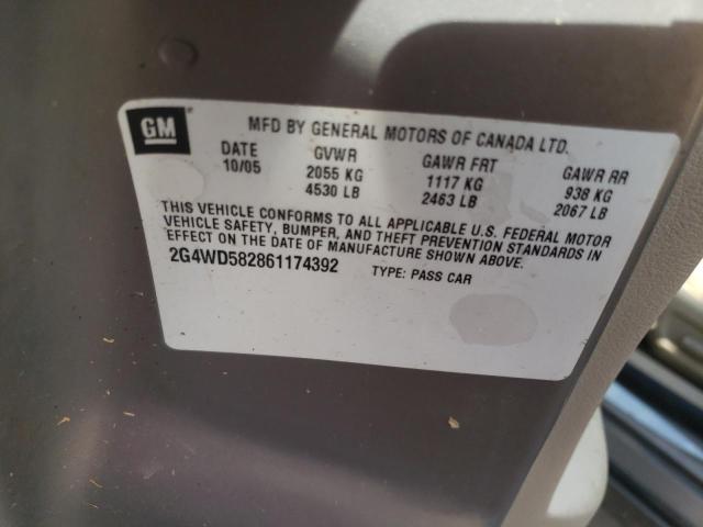 Photo 10 from auction – 2006 BUICK LACROSSE C with VIN 2G4WD582861174392
