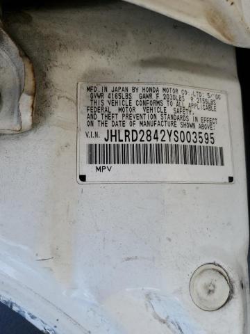 Photo 10 from auction – 2000 HONDA CR-V LX with VIN JHLRD2842YS003595