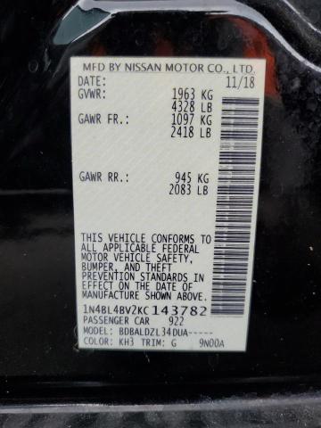 Photo 10 from auction – 2019 NISSAN ALTIMA S with VIN 1N4BL4BV2KC143782