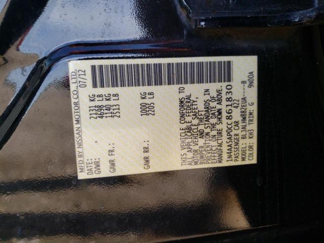 Photo 10 from auction – 2012 NISSAN MAXIMA with VIN 1N4AA5AP0CC861830