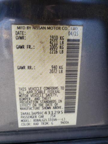 Photo 10 from auction – 2015 NISSAN ALTIMA 2.5 with VIN 1N4AL3AP9FC431295