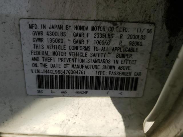Photo 10 from auction – 2007 ACURA TSX with VIN JH4CL96847C004761