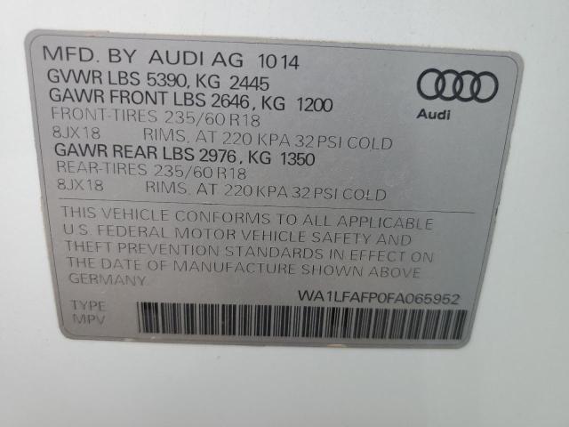 Foto 10 de la subasta – 2015 AUDI Q5 PREMIUM con VIN WA1LFAFP0FA065952