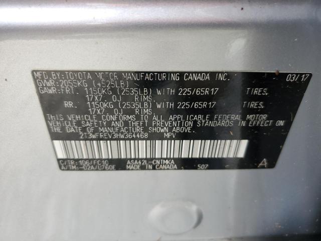 Photo 10 from auction – 2017 TOYOTA RAV4 XLE with VIN 2T3WFREV3HW364468