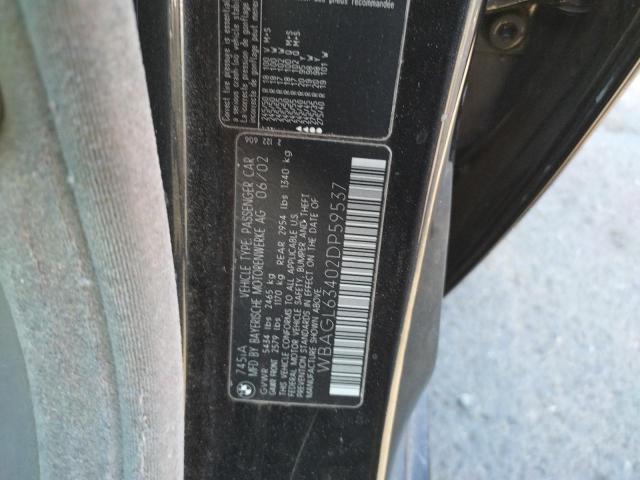 Photo 10 from auction – 2002 BMW 745 I with VIN WBAGL63402DP59537