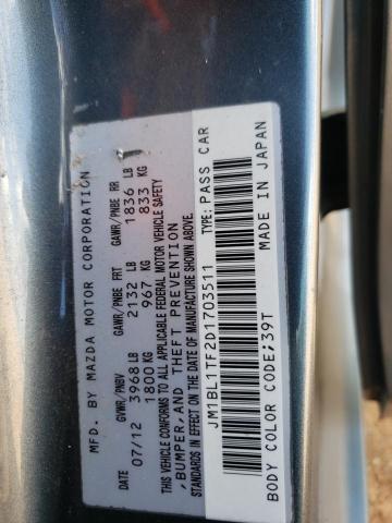 Photo 10 from auction – 2013 MAZDA 3 I with VIN JM1BL1TF2D1703511