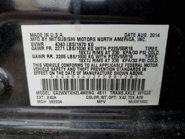 Photo 10 from auction – 2015 MITSUBISHI OUTLANDER with VIN 4A4AR4AU2FE007202