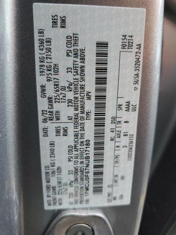 Photo 10 from auction – 2022 FORD ESCAPE S with VIN 1FMCU0F67NUB17180