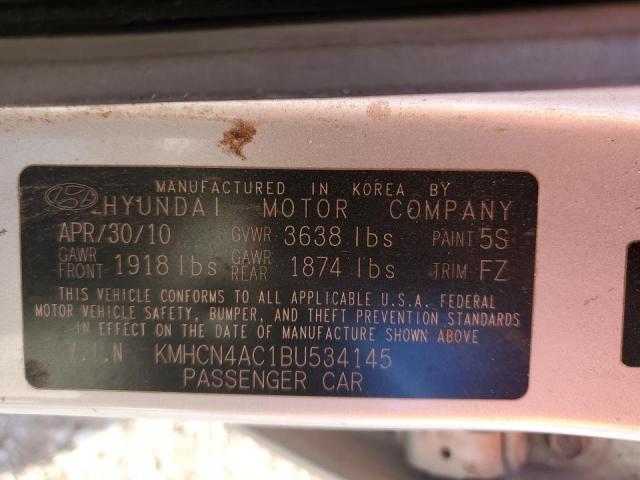 Photo 10 from auction – 2011 HYUNDAI ACCENT GL with VIN KMHCN4AC1BU534145
