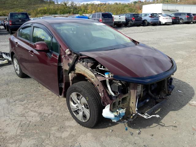 HONDA CIVIC LX 2013 with VIN 19XFB2F52DE277510 - Photo from auction