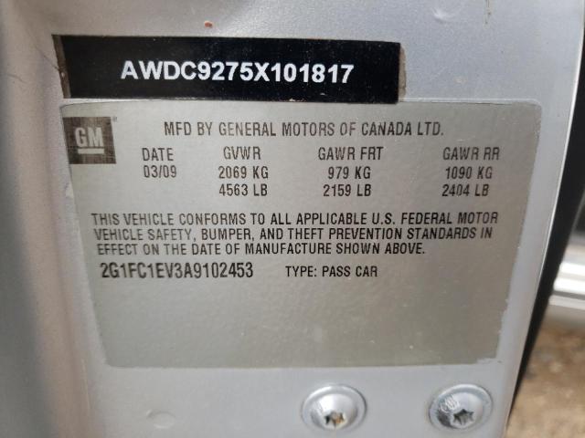 Photo 10 from auction – 2010 CHEVROLET CAMARO LT with VIN 2G1FC1EV3A9102453