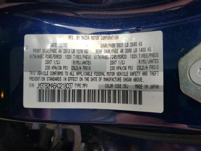 Photo 10 from auction – 2010 MAZDA CX-9 with VIN JM3TB2MA6A0218037