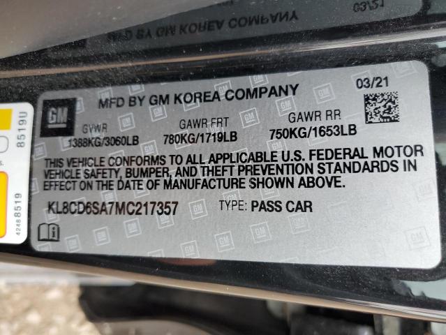 Photo 10 from auction – 2021 CHEVROLET SPARK 1LT with VIN KL8CD6SA7MC217357