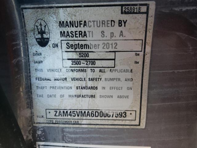 Photo 10 from auction – 2013 MASERATI GRANTURISM with VIN ZAM45VMA6D0067593
