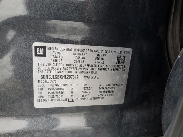 Photo 10 from auction – 2017 CHEVROLET TRAX 1LT with VIN 3GNCJLSBXHL207317