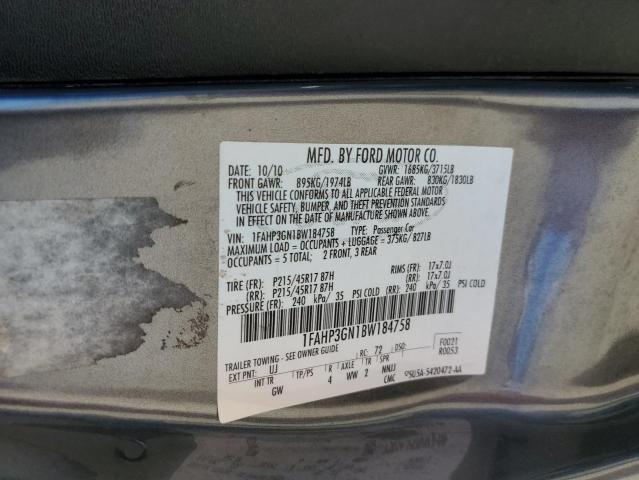 Photo 10 from auction – 2011 FORD FOCUS SES with VIN 1FAHP3GN1BW184758