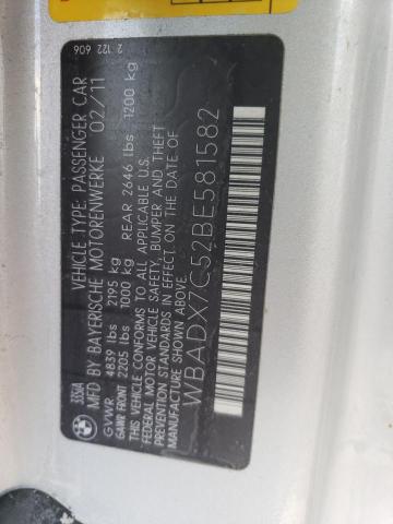 Photo 10 from auction – 2011 BMW 335 I with VIN WBADX7C52BE581582
